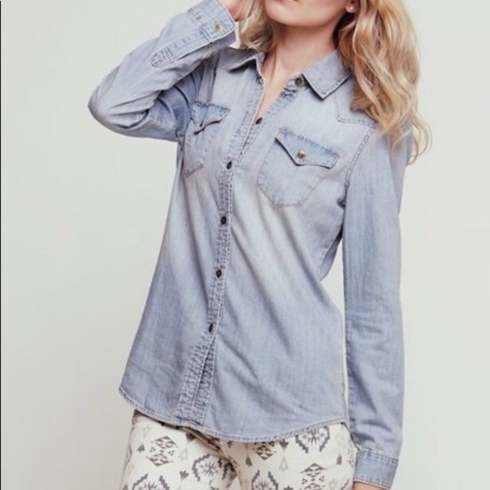 Bullhead chambray denim shirt button down